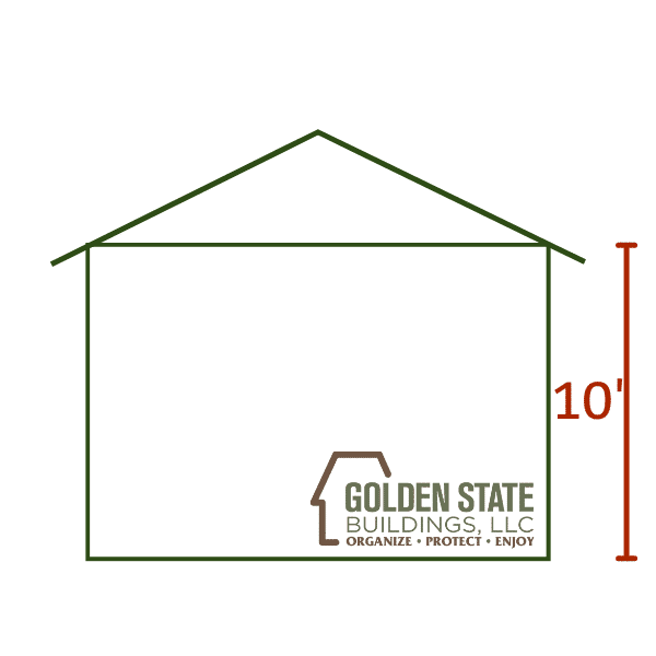 Shed blueprint with 10' wall height