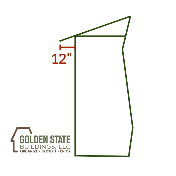 Shed blueprint with 12' roof overhang