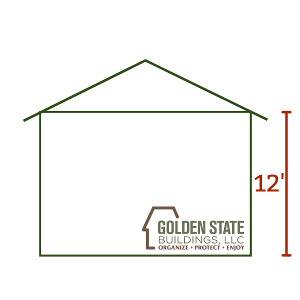 Shed blueprint with 12' wall height