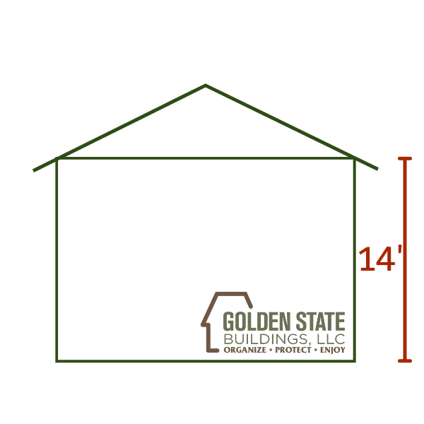 Shed blueprint with 14' wall height
