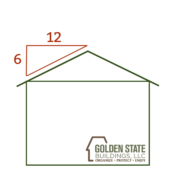 Shed blueprint with 6' x 12' roof pitch