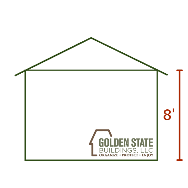 Shed blueprint with 8' wall height