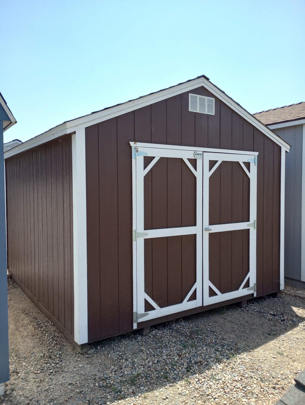 Brown deluxe wood shed