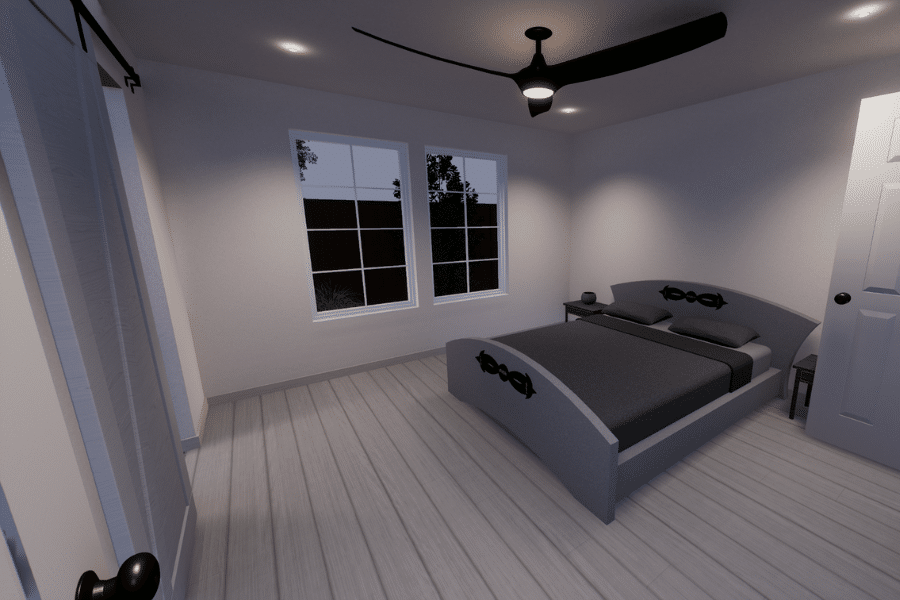 bedroom inside an ADU